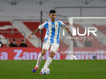 Cristian Romero of Argentina is in action during the FIFA World Cup 2026 Qualifier match between Argentina and Chile at Estadio Mas Monument...