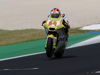 Bo Bendsneyder of the Netherlands and the Preicanos Racing Team rides on track during Moto2 Free Practice of MotoGP of San Marino at Misano...