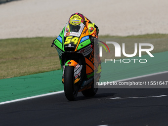 Fermin Aldeguer of Spain and SpeedUp Racing ride on track during Moto2 Free Practice of MotoGP Of San Marino at Misano World Circuit in Misa...