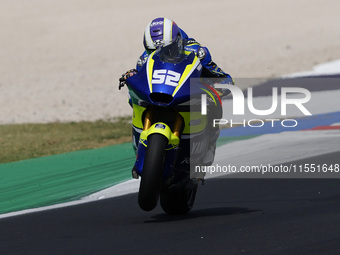 Jeremy Alcoba of Spain and Yamaha VR46 Master Camp Team rides on track during Moto2 Free Practice of MotoGP Of San Marino at Misano World Ci...