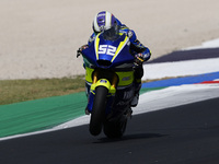 Jeremy Alcoba of Spain and Yamaha VR46 Master Camp Team rides on track during Moto2 Free Practice of MotoGP Of San Marino at Misano World Ci...