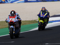 Albert Arenas of Spain and QJMOTOR Gresini Moto2 rides on track during Moto2 Free Practice of MotoGP Of San Marino at Misano World Circuit i...