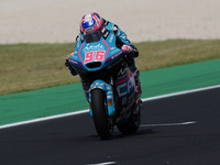 Jake Dixon of the United Kingdom and the CFMOTO Aspar Team rides on track during Moto2 Free Practice of MotoGP of San Marino at Misano World...