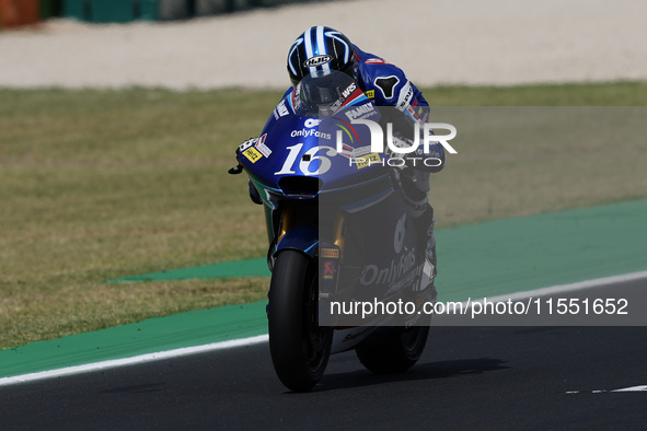 Joe Roberts of the United States and the OnlyFans American Racing Team rides on track during Moto2 Free Practice of MotoGP of San Marino at...