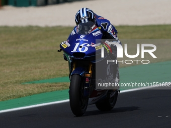 Joe Roberts of the United States and the OnlyFans American Racing Team rides on track during Moto2 Free Practice of MotoGP of San Marino at...