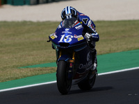 Joe Roberts of the United States and the OnlyFans American Racing Team rides on track during Moto2 Free Practice of MotoGP of San Marino at...