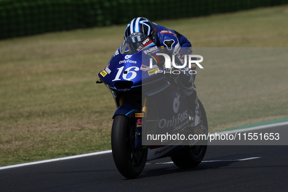 Joe Roberts of the United States and the OnlyFans American Racing Team rides on track during Moto2 Free Practice of MotoGP of San Marino at...