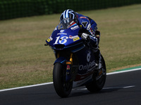 Joe Roberts of the United States and the OnlyFans American Racing Team rides on track during Moto2 Free Practice of MotoGP of San Marino at...