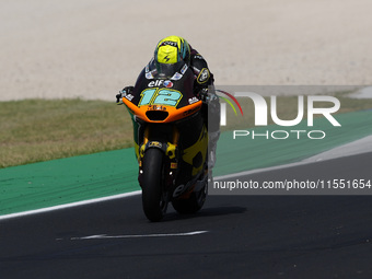 Filip Salac of Czechia and ELF Marc VDS Racing Team rides on track during Moto2 Free Practice of MotoGP of San Marino at Misano World Circui...