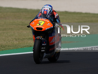 Sergio Garcia of Spain and MT Helmets - MSI rides on track during Moto2 Free Practice of MotoGP of San Marino at Misano World Circuit in Mis...