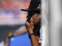 Jorge Martin of Spain and Prima Pramac Racing looks on at the box during Free Practice of MotoGP of San Marino at Misano World Circuit in Mi...