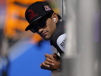 Jorge Martin of Spain and Prima Pramac Racing looks on at the box during Free Practice of MotoGP of San Marino at Misano World Circuit in Mi...