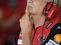 Davide Tardozzi of Ducati Team looks on at the box during Free Practice of MotoGP of San Marino at Misano World Circuit in Misano Adriatico,...