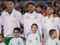 Players of Argentina during anthems before the FIFA World Cup 2026 Qualifier match between Argentina and Chile at Estadio Mas Monumental Ant...