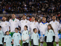 Players of Argentina during anthems before the FIFA World Cup 2026 Qualifier match between Argentina and Chile at Estadio Mas Monumental Ant...