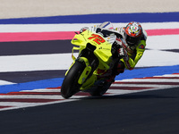 Marco Bezzecchi of Italy and Pertamina Enduro VR46 Racing Team rides on track during Free Practice of MotoGP Of San Marino at Misano World C...