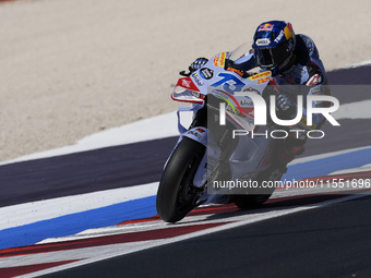 Alex Marquez of Spain and Gresini Racing MotoGP rides on track during Free Practice of MotoGP Of San Marino at Misano World Circuit in Misan...