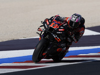 Maverick Vinales of Spain and Aprilia Racing rides on track during Free Practice of MotoGP of San Marino at Misano World Circuit in Misano A...