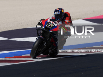 Stefan Bradl of Germany and the HRC Test Team rides on track during Free Practice of MotoGP of San Marino at Misano World Circuit in Misano...