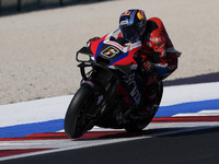 Stefan Bradl of Germany and the HRC Test Team rides on track during Free Practice of MotoGP of San Marino at Misano World Circuit in Misano...