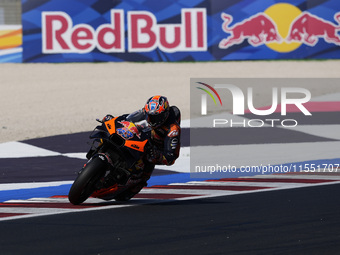 Jack Miller of Australia and Red Bull KTM Factory Racing rides on track during Free Practice of MotoGP Of San Marino at Misano World Circuit...