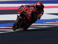 Francesco Bagnaia of Italy and Ducati Lenovo Team rides on track during Free Practice of MotoGP of San Marino at Misano World Circuit in Mis...