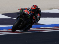 Fabio Quartararo of France and Monster Energy Yamaha MotoGP rides on track during Free Practice of MotoGP of San Marino at Misano World Circ...