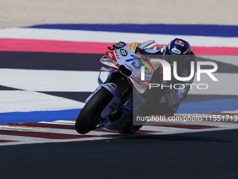 Alex Marquez of Spain and Gresini Racing MotoGP rides on track during Free Practice of MotoGP Of San Marino at Misano World Circuit in Misan...