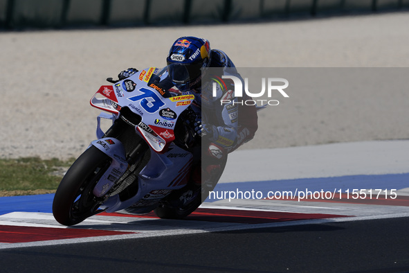 Alex Marquez of Spain and Gresini Racing MotoGP rides on track during Free Practice of MotoGP Of San Marino at Misano World Circuit in Misan...