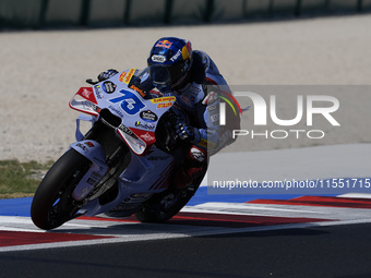 Alex Marquez of Spain and Gresini Racing MotoGP rides on track during Free Practice of MotoGP Of San Marino at Misano World Circuit in Misan...