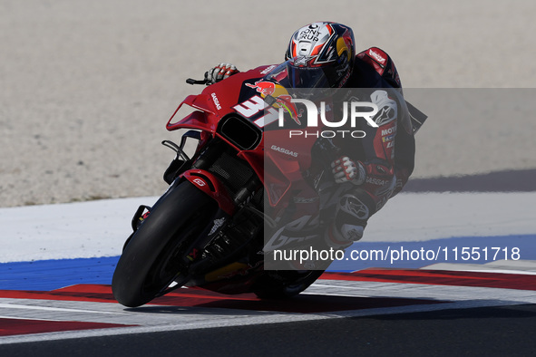 Pedro Acosta of Spain and Red Bull GASGAS Tech3 participates in Free Practice of MotoGP of San Marino at Misano World Circuit in Misano Adri...