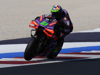 Franco Morbidelli of Italy and Prima Pramac Racing rides on track during Free Practice of MotoGP of San Marino at Misano World Circuit in Mi...