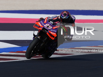 Jorge Martin of Spain and Prima Pramac Racing participates in Free Practice of MotoGP of San Marino at Misano World Circuit in Misano Adriat...