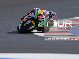 Alonso Lopez of Spain and SpeedUp Racing rides on track during Moto2 Free Practice of MotoGP Of San Marino at Misano World Circuit in Misano...