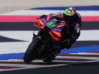 Franco Morbidelli of Italy and Prima Pramac Racing rides on track during Free Practice of MotoGP of San Marino at Misano World Circuit in Mi...