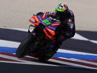 Franco Morbidelli of Italy and Prima Pramac Racing rides on track during Free Practice of MotoGP of San Marino at Misano World Circuit in Mi...