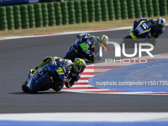 Dennis Foggia of Italy and Italtrans Racing Team rides on track during Moto2 Free Practice of MotoGP Of San Marino at Misano World Circuit i...