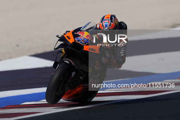 Jack Miller of Australia and Red Bull KTM Factory Racing rides on track during Free Practice of MotoGP Of San Marino at Misano World Circuit...