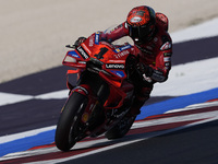 Francesco Bagnaia of Italy and Ducati Lenovo Team rides on track during Free Practice of MotoGP of San Marino at Misano World Circuit in Mis...