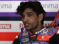 Jorge Martin of Spain and Prima Pramac Racing looks on at the box during Free Practice of MotoGP of San Marino at Misano World Circuit in Mi...