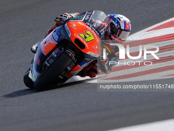 Sergio Garcia of Spain and MT Helmets - MSI rides on track during Moto2 Free Practice of MotoGP Of San Marino at Misano World Circuit in Mis...