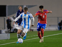 Enzo Fernandez of Argentina and Dario Osorio of Chile are in action during the FIFA World Cup 2026 Qualifier match between Argentina and Chi...