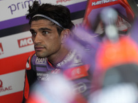 Jorge Martin of Spain and Prima Pramac Racing looks on at the box during Free Practice of MotoGP of San Marino at Misano World Circuit in Mi...