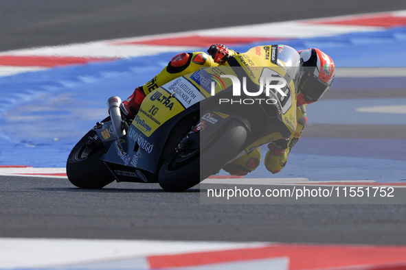 Mattia Pasini of Italy and Team Ciatti Boscoscuro rides on track during Moto2 Free Practice of MotoGP Of San Marino at Misano World Circuit...