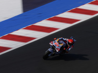 Marc Marquez of Spain and Gresini Racing MotoGP rides on track during Free Practice of MotoGP Of San Marino at Misano World Circuit in Misan...