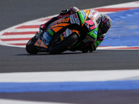 Alonso Lopez of Spain and SpeedUp Racing rides on track during Moto2 Free Practice of MotoGP Of San Marino at Misano World Circuit in Misano...