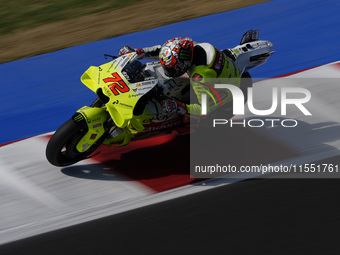 Marco Bezzecchi of Italy and Pertamina Enduro VR46 Racing Team rides on track during Free Practice of MotoGP Of San Marino at Misano World C...