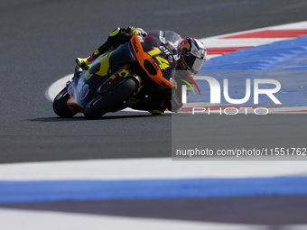 Tony Arbolino of Italy and the ELF Marc VDS Racing Team rides on track during Moto2 Free Practice of MotoGP Of San Marino at Misano World Ci...