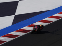 Aleix Espargaro of Spain and Aprilia Racing rides on track during Free Practice of MotoGP of San Marino at Misano World Circuit in Misano Ad...