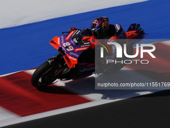 Jorge Martin of Spain and Prima Pramac Racing participates in Free Practice of MotoGP of San Marino at Misano World Circuit in Misano Adriat...